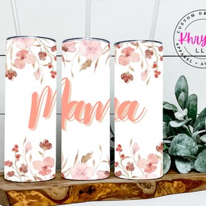 20 Unzen Custom Mama Becher, Muttertagsbecher, Becher mit Strohhalm