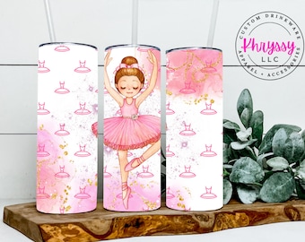 Vaso de bailarina con pajita: vaso de baile de acero inoxidable