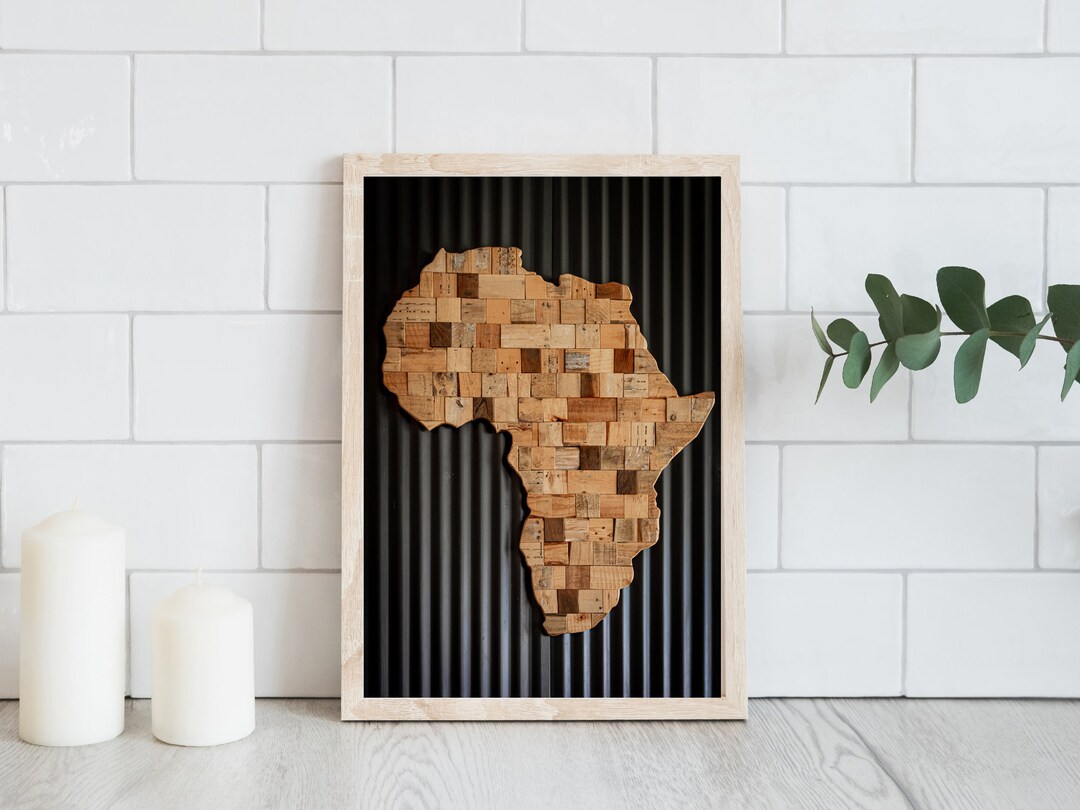 Printable Map of Africa Wall Art Design Digital Africa Map Etsy