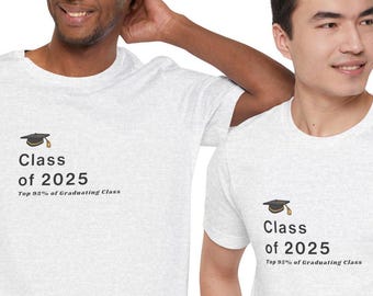 Camiseta del 95 % superior de la clase de 2025, camiseta de graduación de la escuela secundaria, camiseta de último año de 2025, regalo de la clase de 2025, para hijo, para hija, personalizada