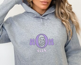 Sudadera con capucha de vida de mamá, sudadera con capucha de mamá, sudadera con capucha de mamá nueva, regalo del día de la madre, sudadera con capucha para esposa, regalo de cumpleaños, regalo de baby shower, sudadera con capucha de regalo de baby shower