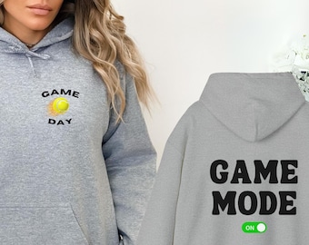 Game Mode On Hoodie, Game Day hoodie, workout hoodie, exercise shirt, Tennis hoodie for player, hoodie for athlete, game day sweatshirt