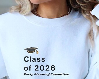 Sudadera del Comité de Planificación de Fiestas de la Clase de 2026, camiseta de graduación de secundaria, camiseta de último año de 2026, regalo de la Clase de 2026, para hijo, regalo de graduación