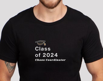 Clase de 2024 Camisa del Coordinador del Caos, camisa de graduación de la escuela secundaria, camisa Senior 2024, regalo de clase de 2024, para hijo, para hija, personalizado