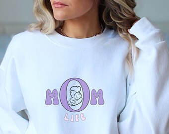 Sudadera de vida de mamá, sudadera de mamá, sudadera de mamá nueva, día de la madre, sudadera para esposa, regalo de cumpleaños, regalo de baby shower, camisa divertida de mamá