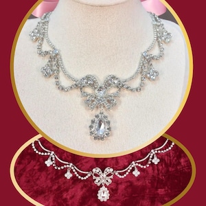 18th Century Paste Necklace - Georgian Jewellery -Rococo Swagged Necklace -  Rococo Jewelry - Marie Antoinette Jewelry - Versailles Ball