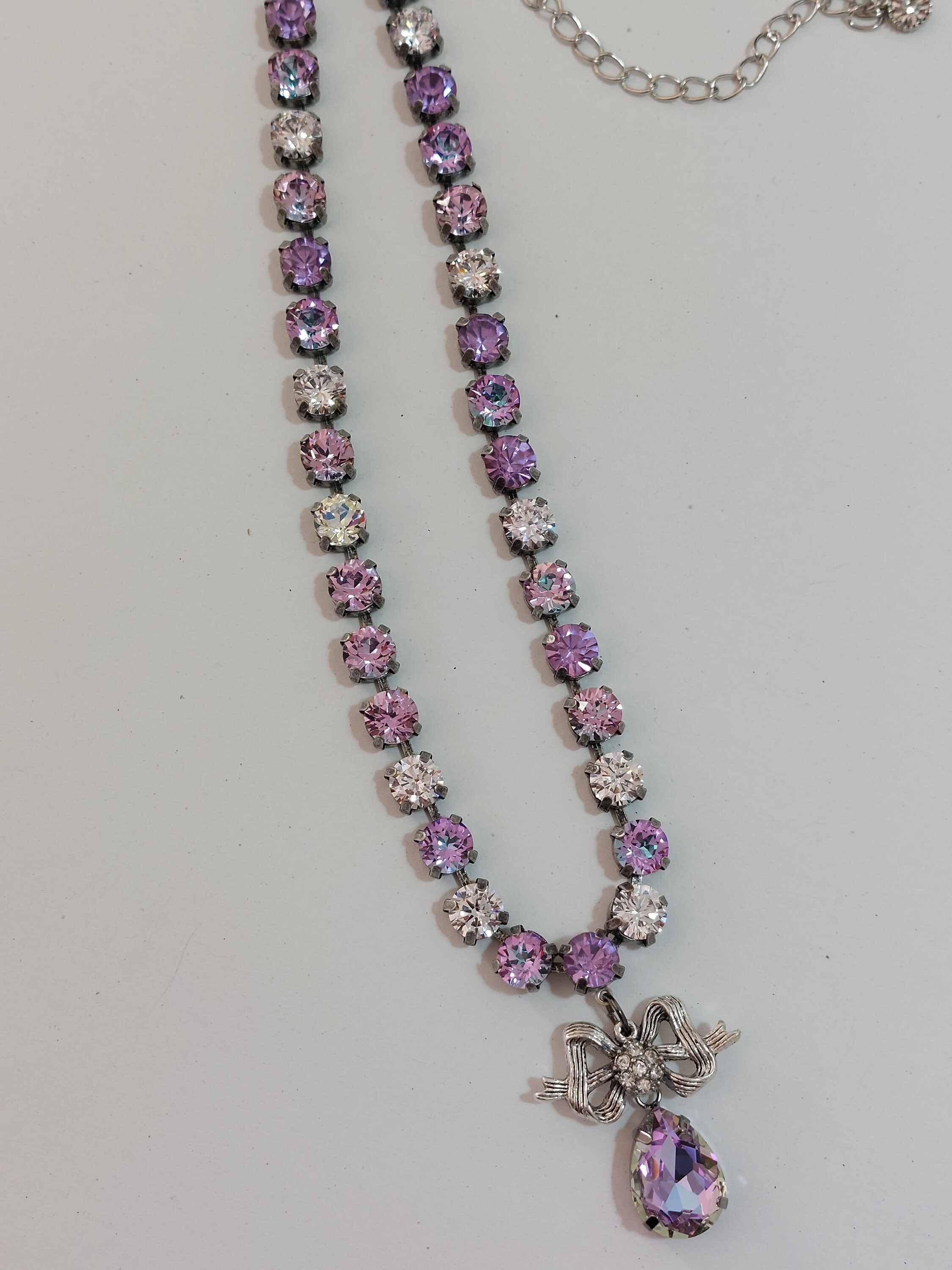 ブレスレット LESS IS MORE rose gemstone ball necklace 8.25 Carat Amethyst Pendant Necklace with Diamonds in