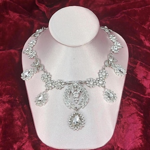 18th Century Paste Necklace - Georgian Jewellery - Rococo Bow Necklace -  Rococo Jewelry - Marie Antoinette Jewelry - Versailles Ball