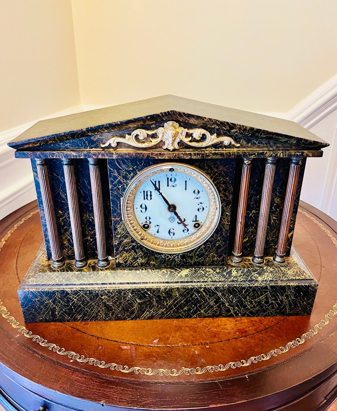 Antique 1904 Ansonia Heavy Iron Mantle Clock “madeleine” - Etsy