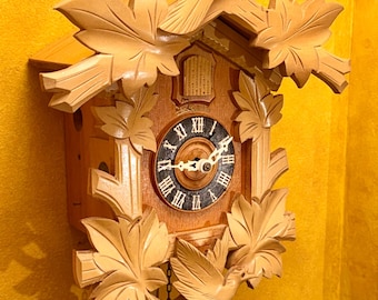 Vintage German “Heco 8 Day” Carved Cuckoo Clock (8-Day Regula Movement)