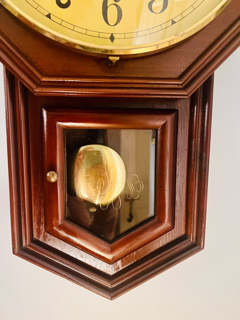 Vintage Hamilton Wall Regulator Winding Chiming Clock Etsy