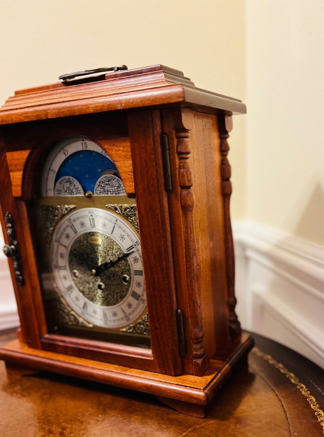 Vintage Emperor Mantle Clock With Moon Dial and Westminster Etsy