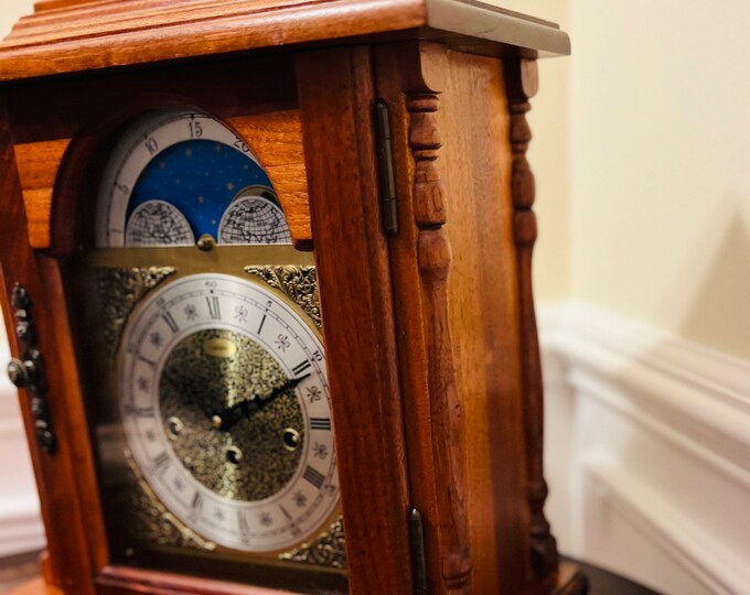 Vintage Emperor Mantle Clock With Moon Dial and Westminster Chime Etsy
