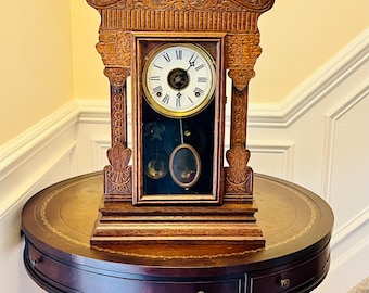 Antique Gilbert Dragon Design Gingerbread / kitchen Clock