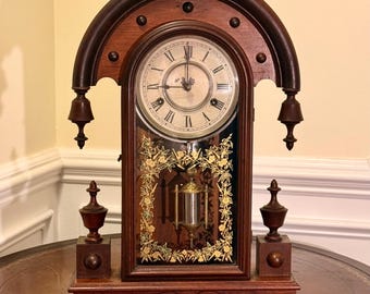 Antique New Haven “Elbe” 8-Day Striking Parlor Clock — Bell Strike
