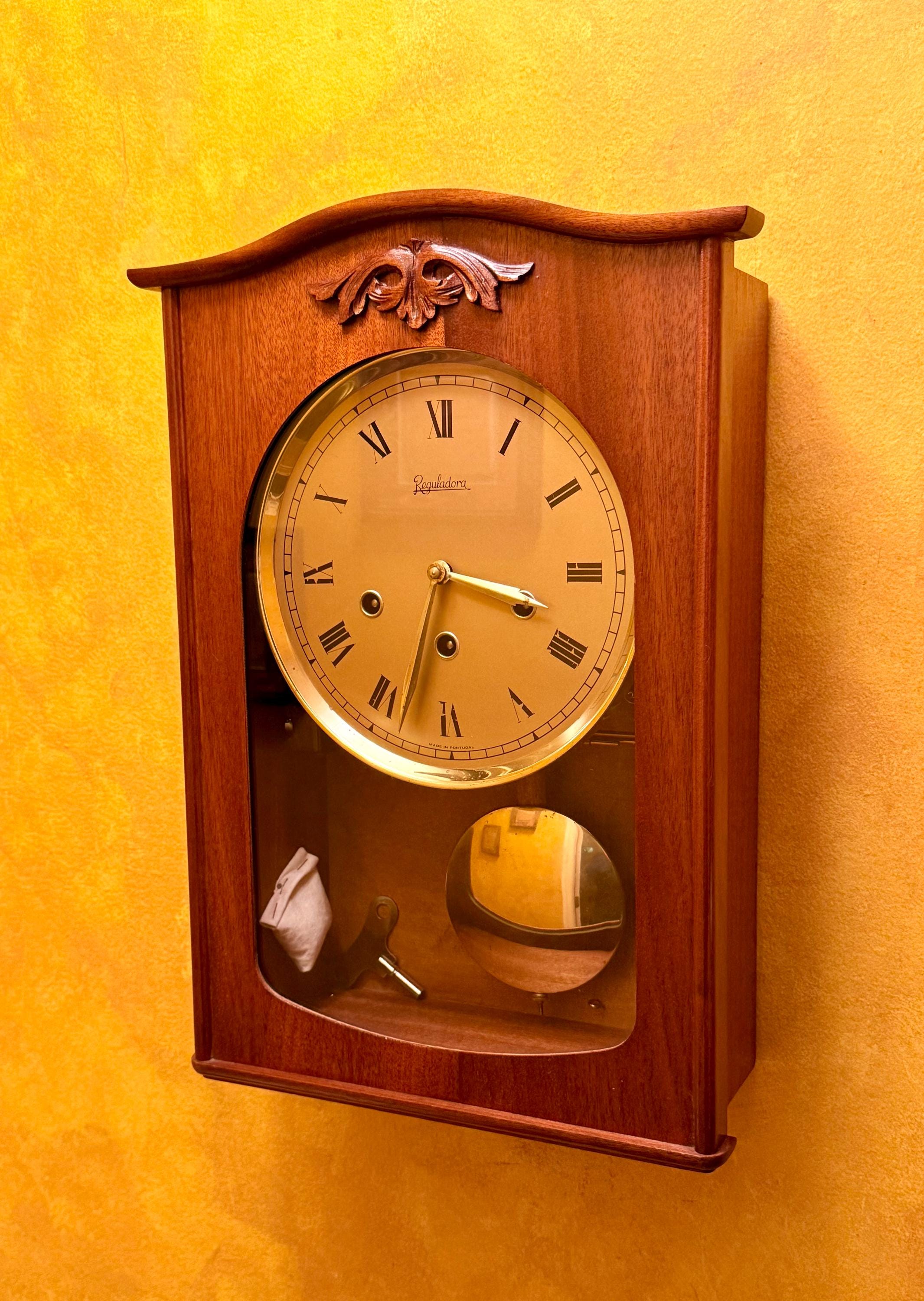 Vintage Reguladora (portugal) Wall Clock — 8-day Key Wind