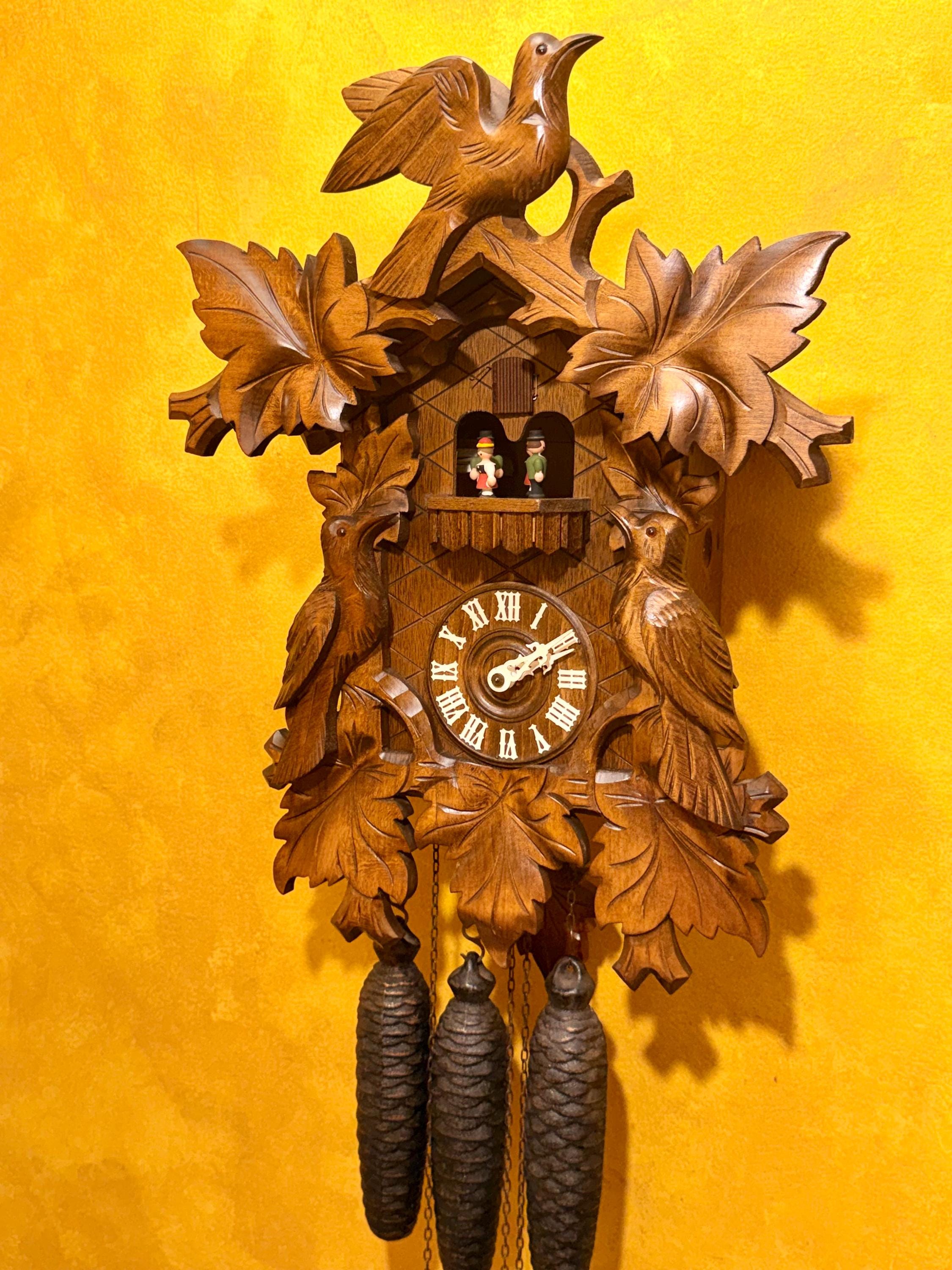 【ヌメクロコ】(ナチュラル)　firebird【Pochu】 ラウンドミニマム Vintage Anton Schneider Söhne 8-day Musical Black Forest Cuckoo