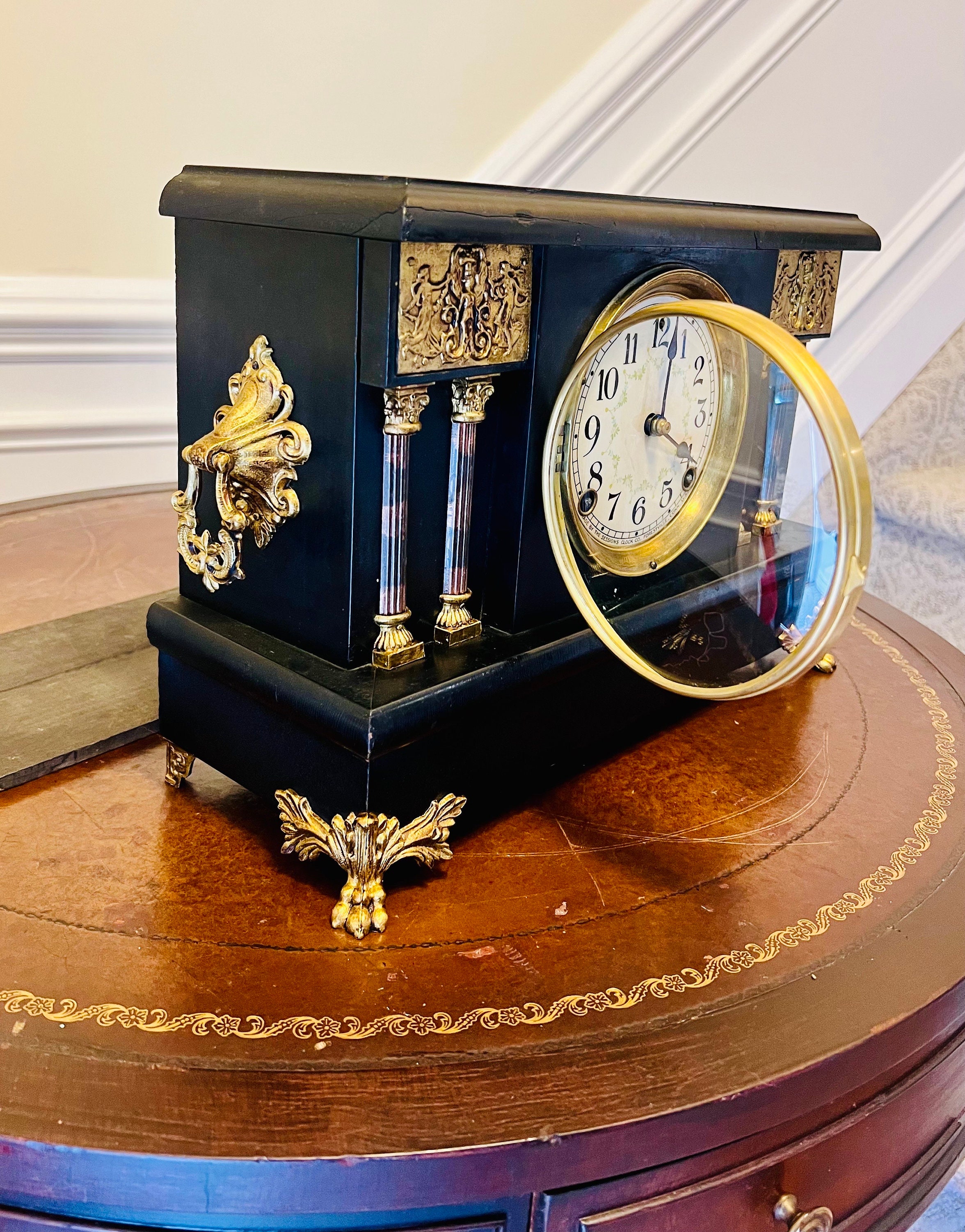 Antique Sessions Mantel Clock Etsy