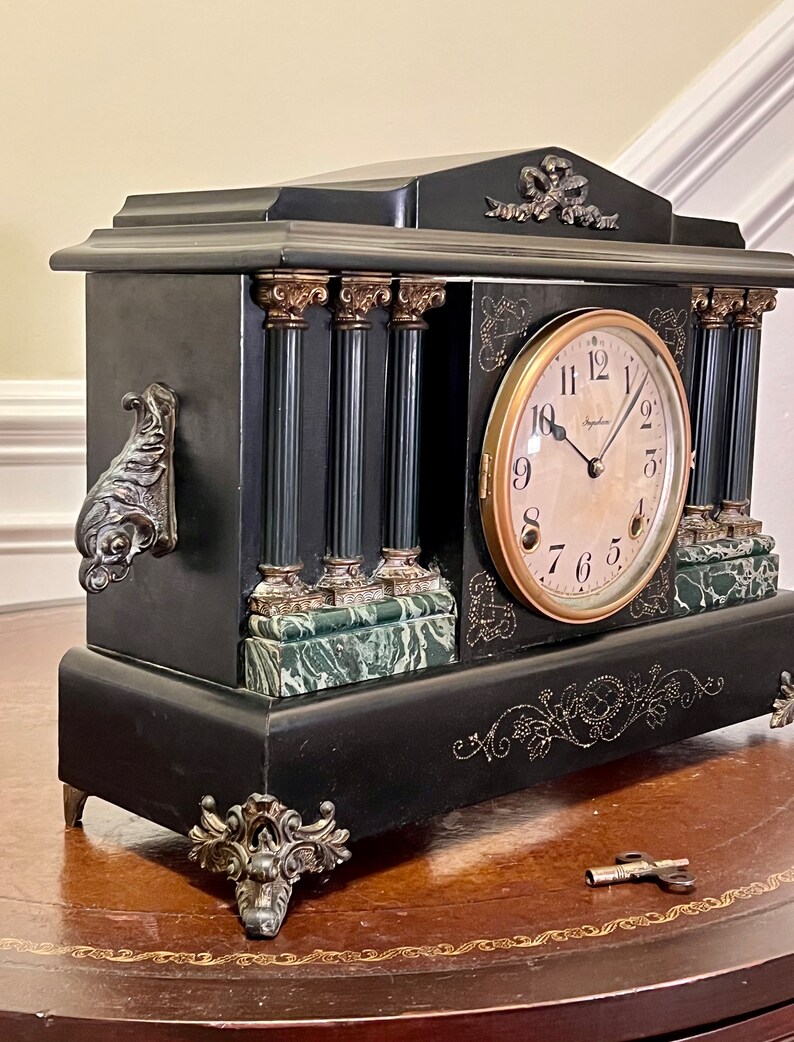 Antique E. Ingraham Mantle Clock Etsy