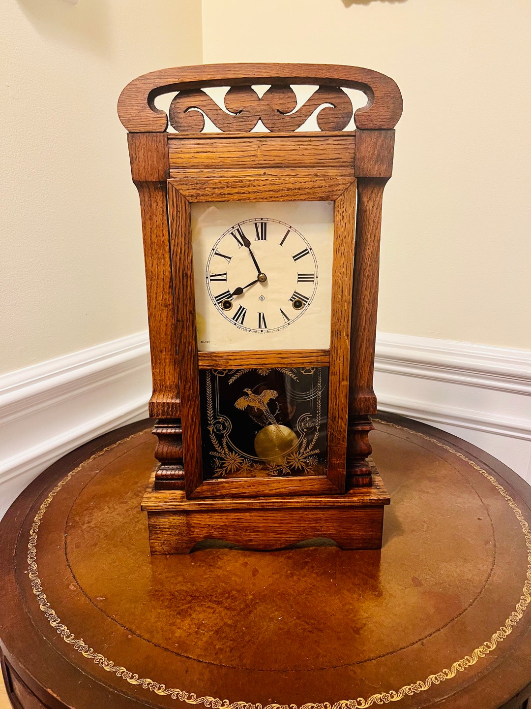 Antique Gilbert Pheasant Kitchen/mantel Clock - Etsy