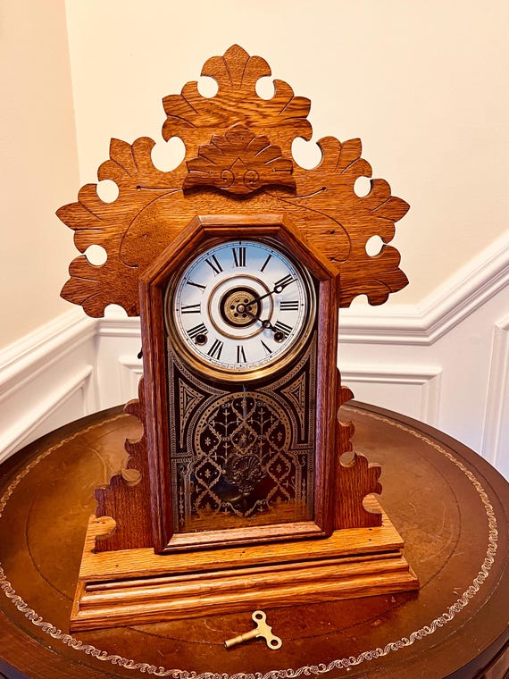 Antique E. Ingraham Striking Mantel Clock - Etsy