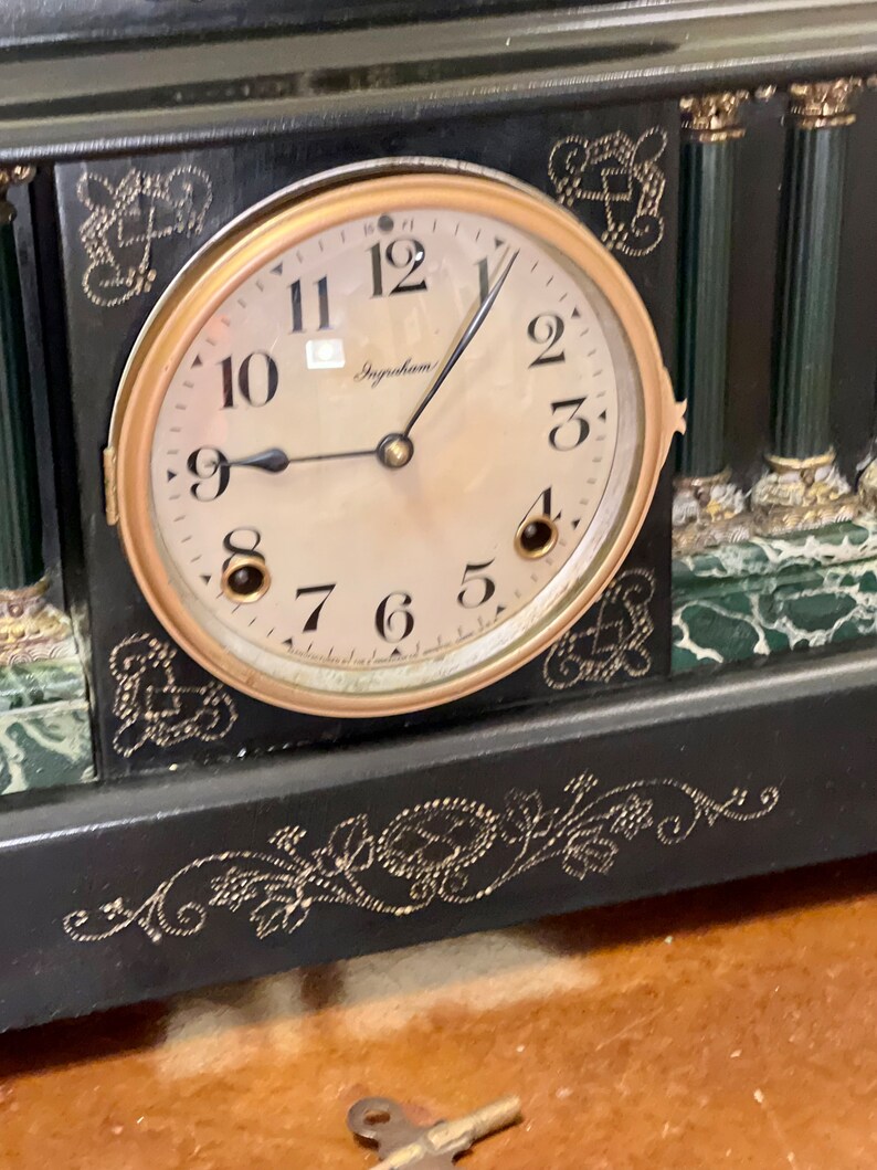 Antique E. Ingraham Mantle Clock Etsy
