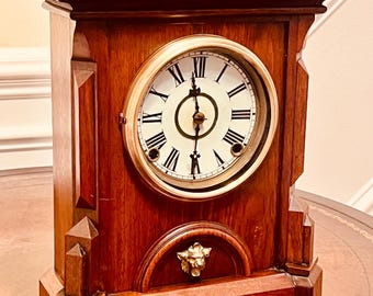 Antique Kroeber Gothic Style Mantel Clock Model: Diamond”  (circa 1875)
