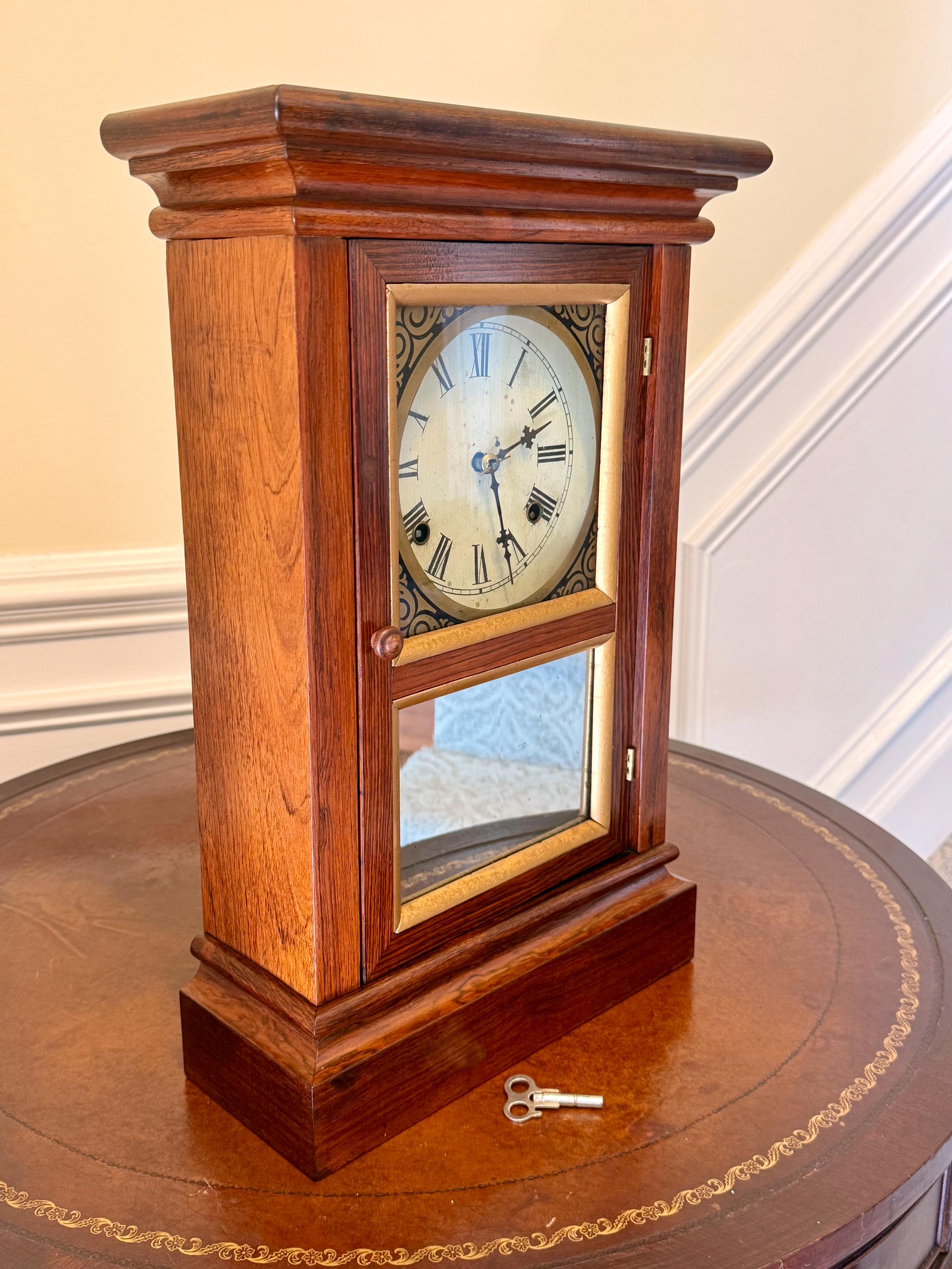 Lowercase Clock Antique Early 1900s Waterbury 8-day Shelf/mantel Clock – Rosewood ...