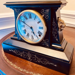 Antique Ansonia Heavy Iron Mantle Clock “Imogene”