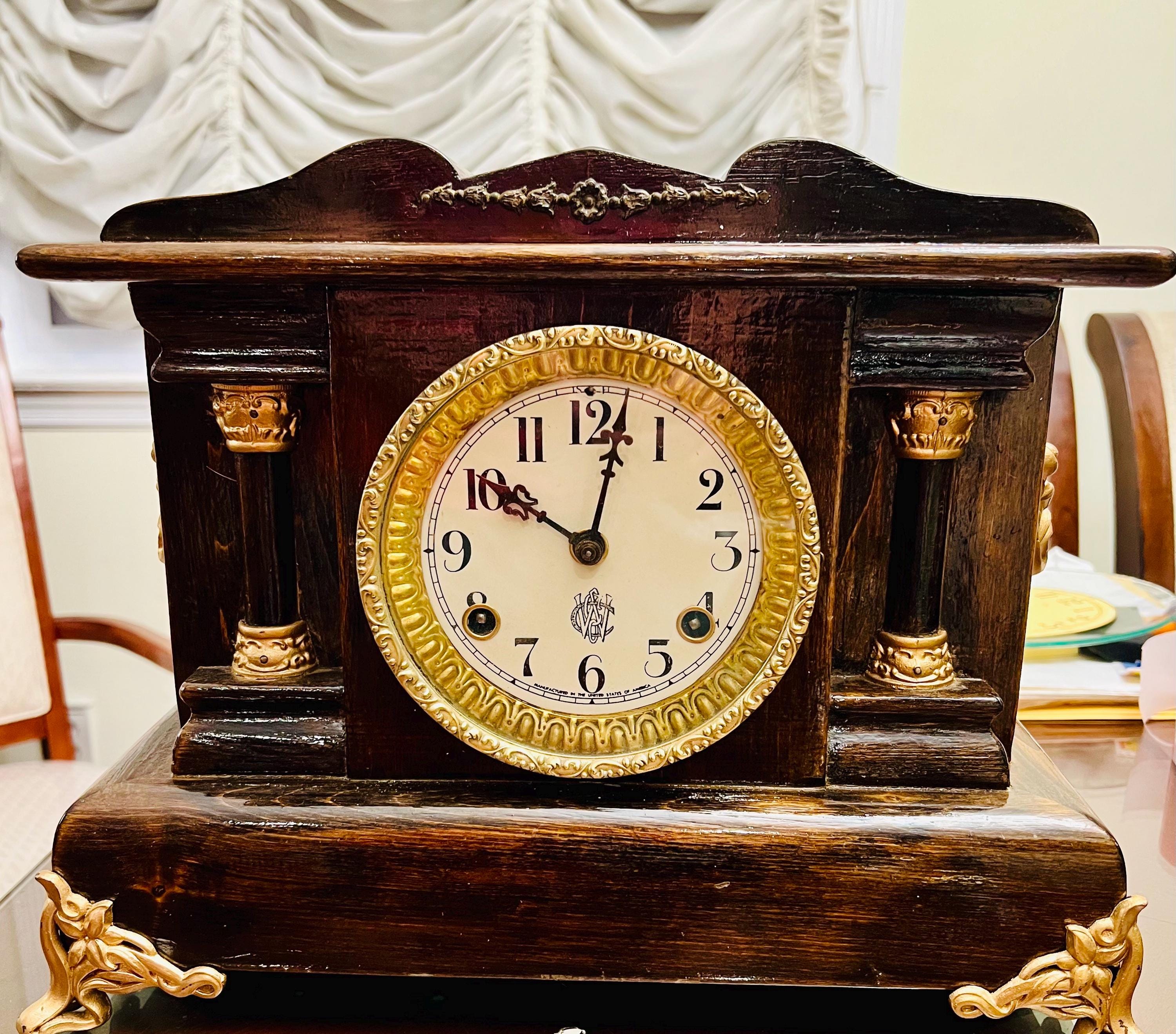 アンティーク置き時計　Antique Waterbury ゼンマイ式時計 Antique Waterbury Mantel Clock (1920s) - Etsy
