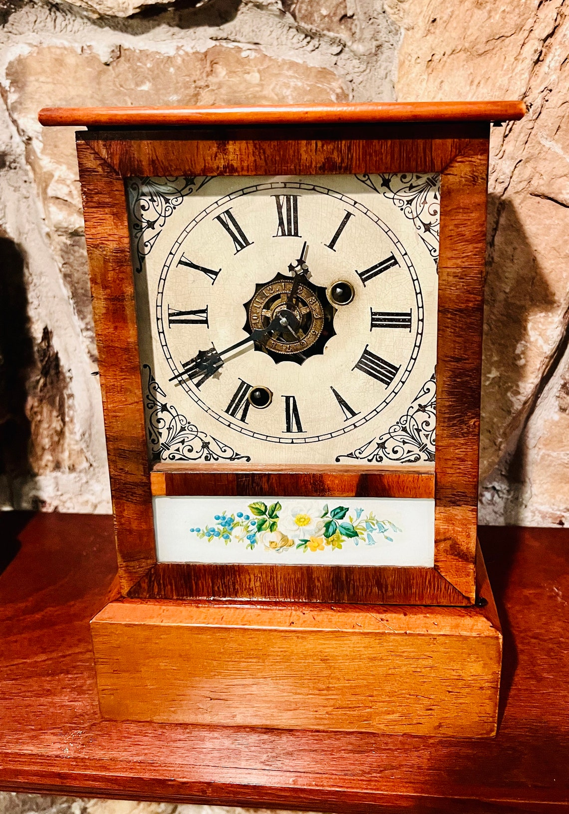 Antique Ansonia Kitchen /shelf Clock Time Only With Alarm Etsy