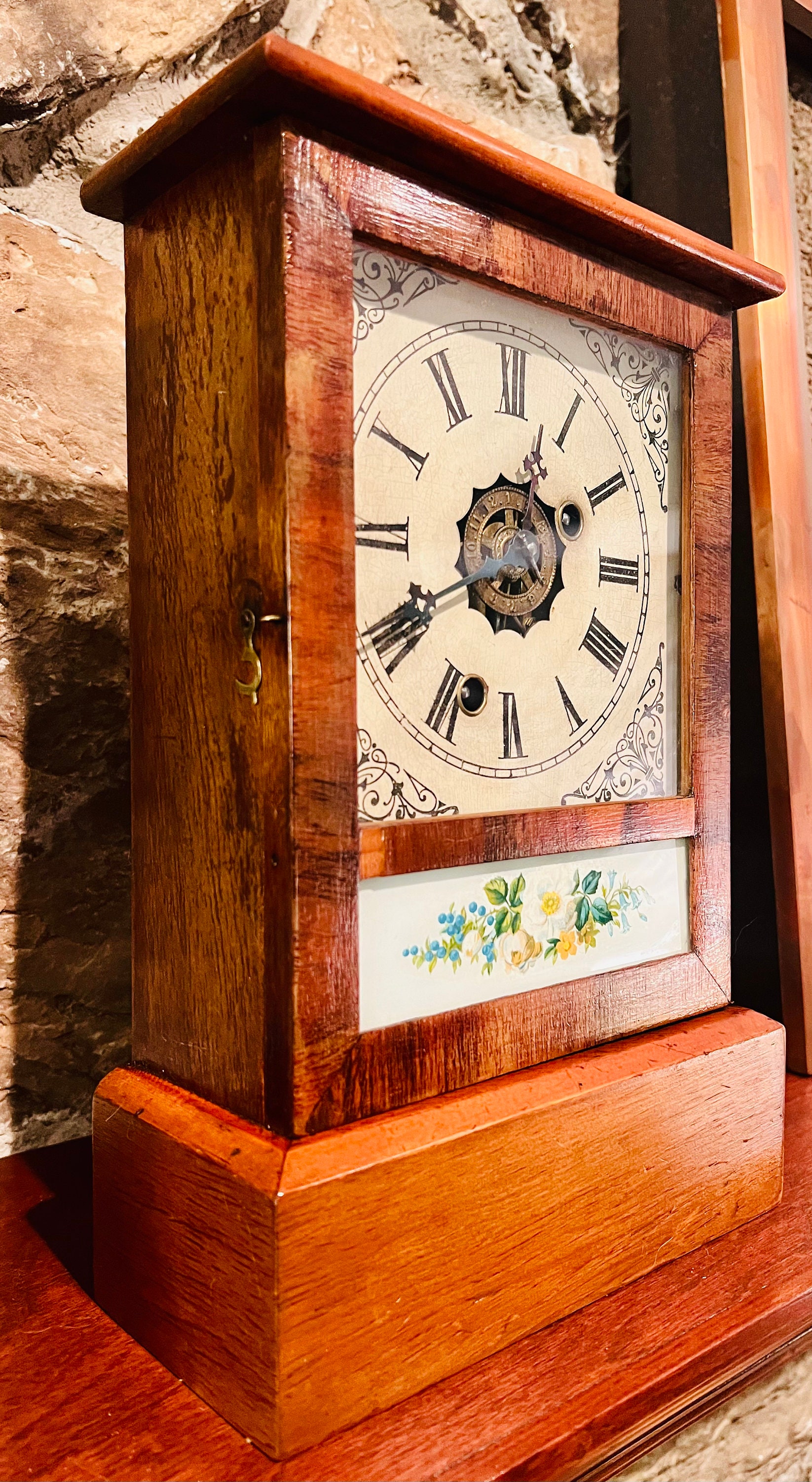Antique Ansonia Kitchen /shelf Clock Time Only With Alarm Etsy