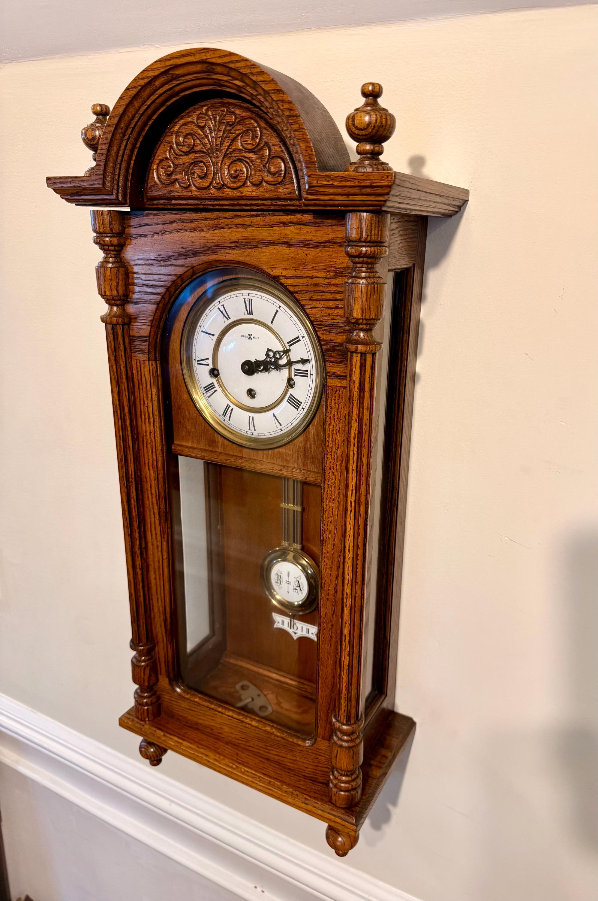 HOWARD MILLER EVERETT ウェストミンスター　壁掛時計 Vintage Howard Miller Westminster Chime Winding Wall Clock - Etsy