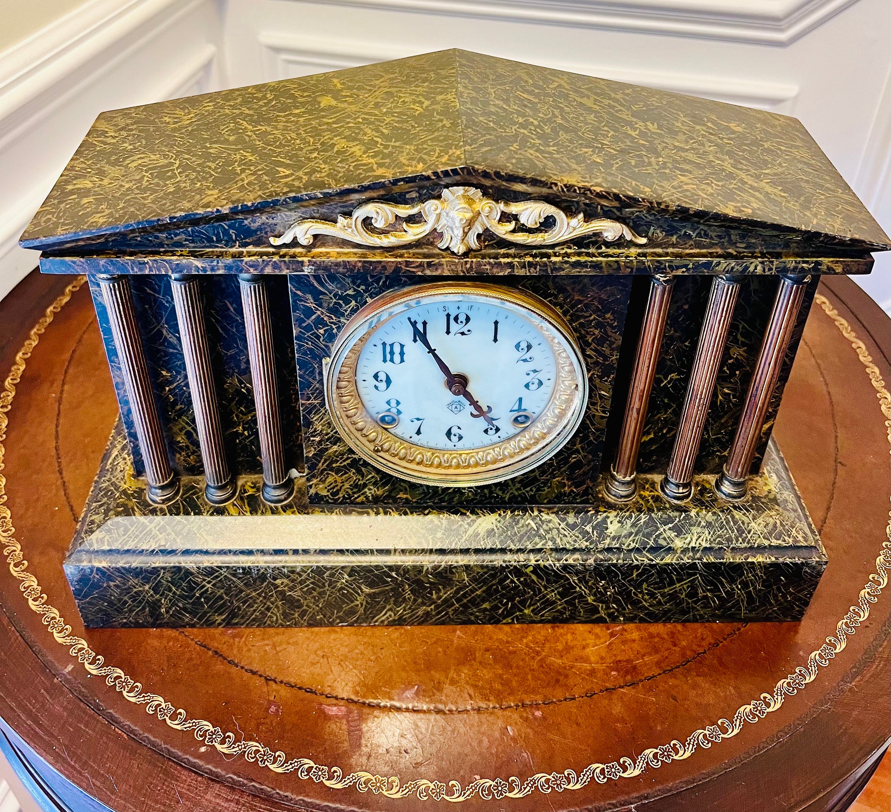 Antique 1904 Ansonia Heavy Iron Mantle Clock “madeleine” - Etsy
