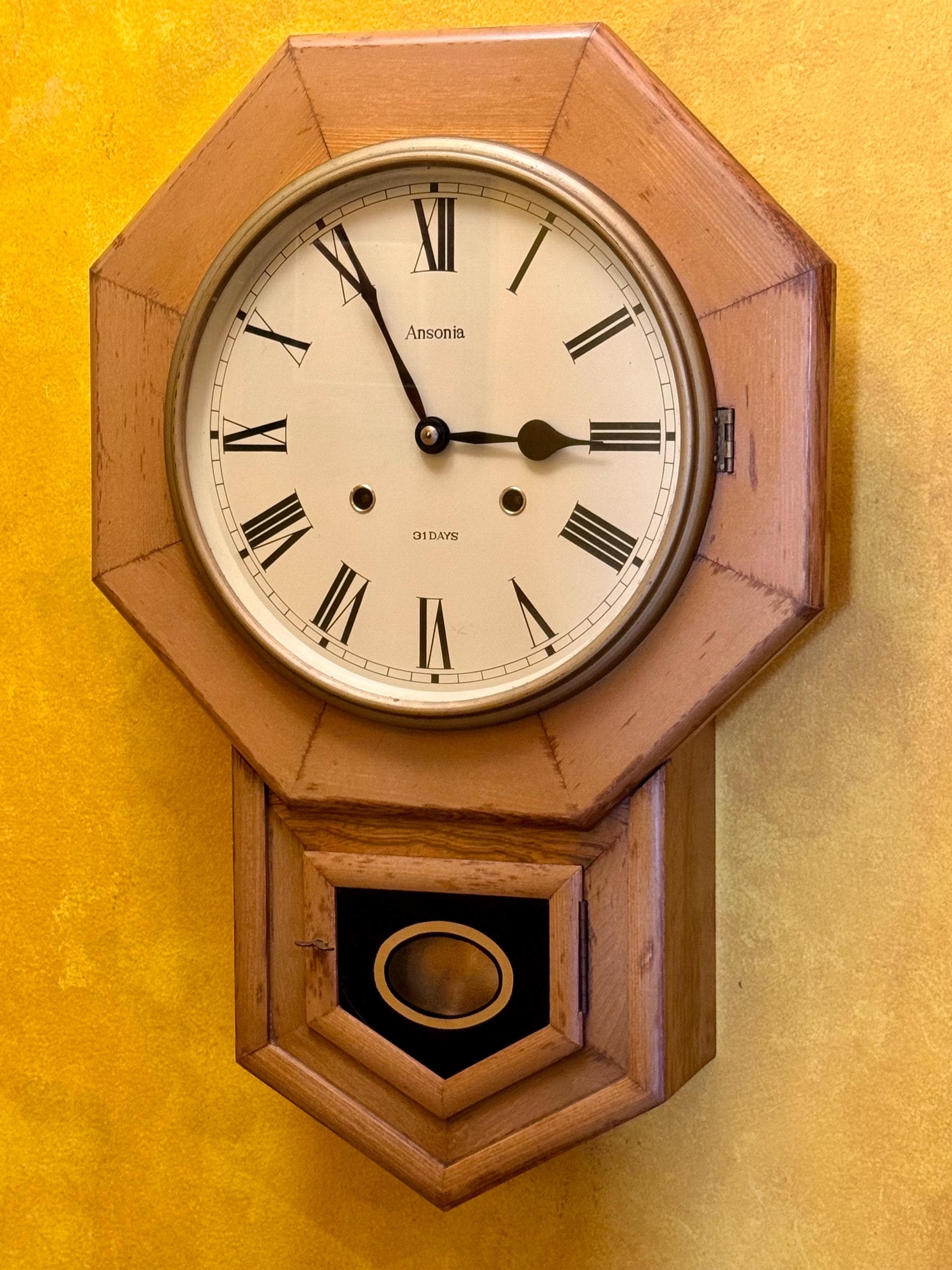 Vintage Ansonia Octagon 31 Day Regulator Wall Clock - Etsy