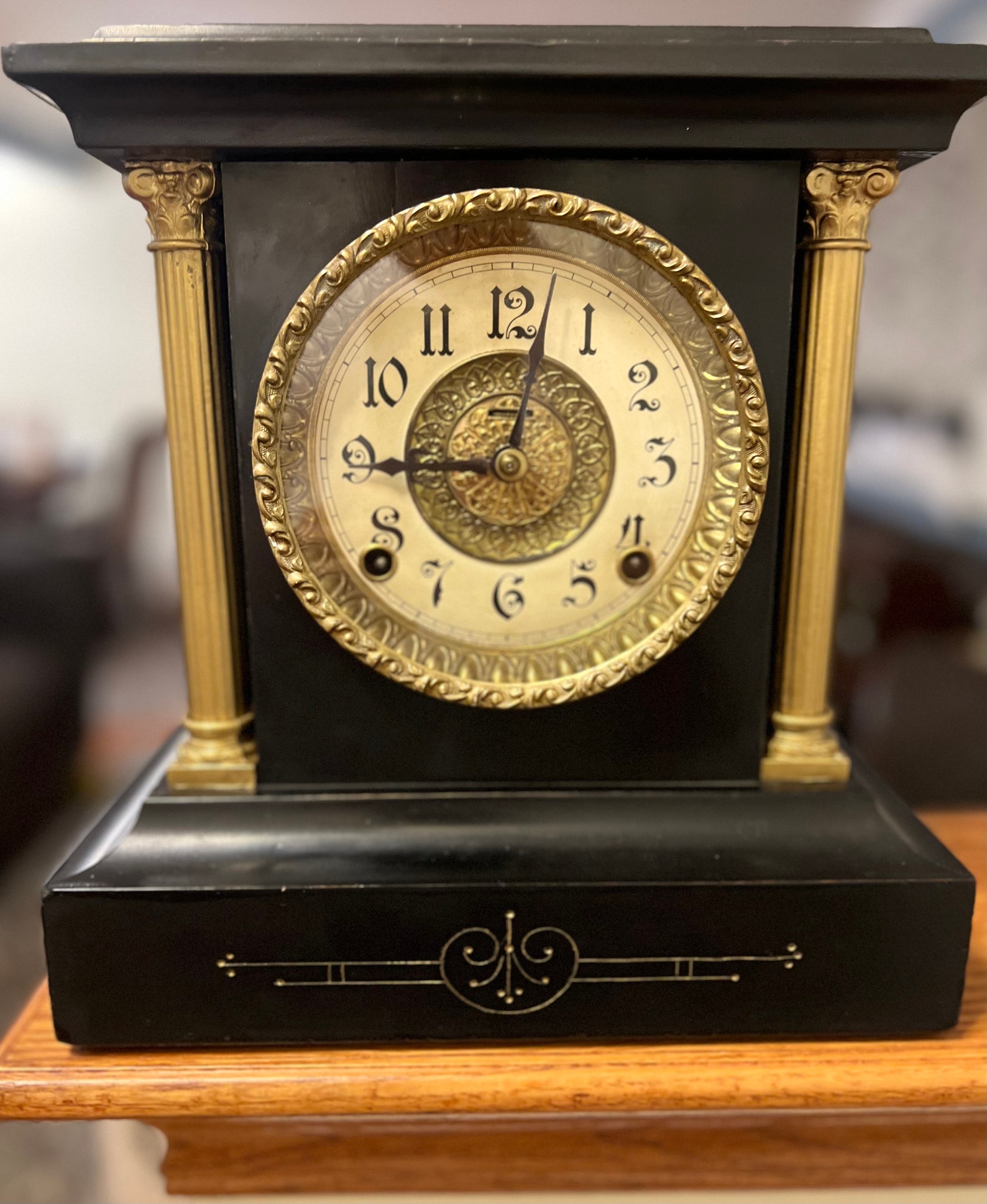 Antique E. Ingraham Mantle Clock Etsy