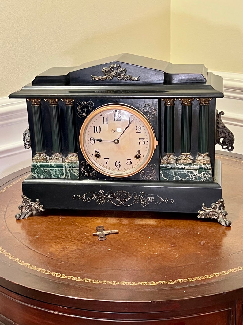 Antique E. Ingraham Mantle Clock Etsy