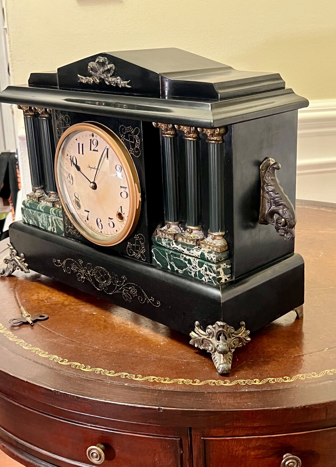 Antique E. Ingraham Mantle Clock Etsy