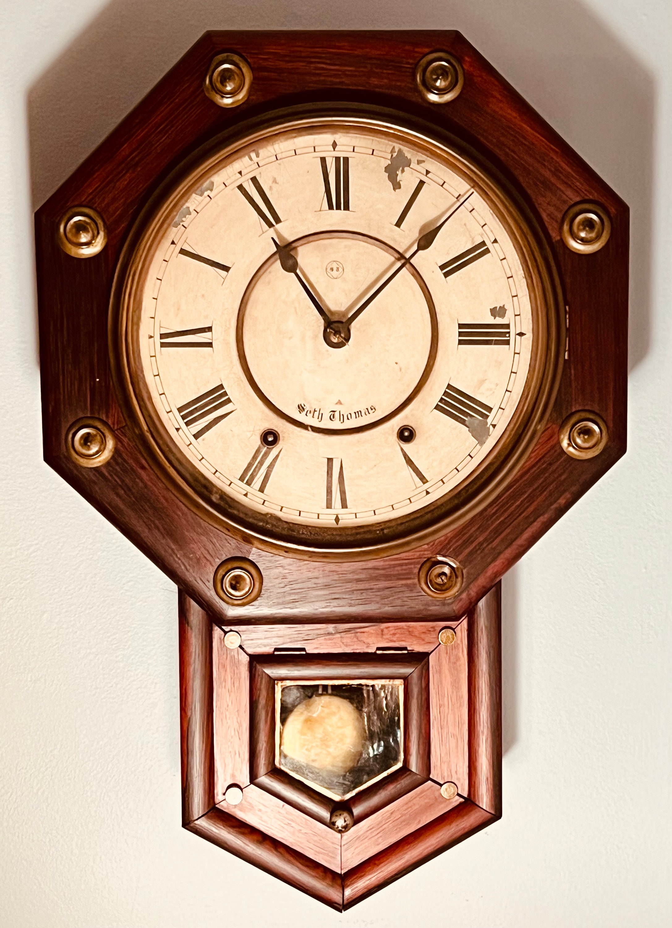 Antique Seth Thomas School House Regulator Wall Clock
