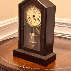 Antique F. Kroeber Mantel Clock – 30-Hour Movement with Bell Strike Chime
