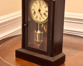 Antique F. Kroeber Mantel Clock – 30-Hour Movement with Bell Strike Chime
