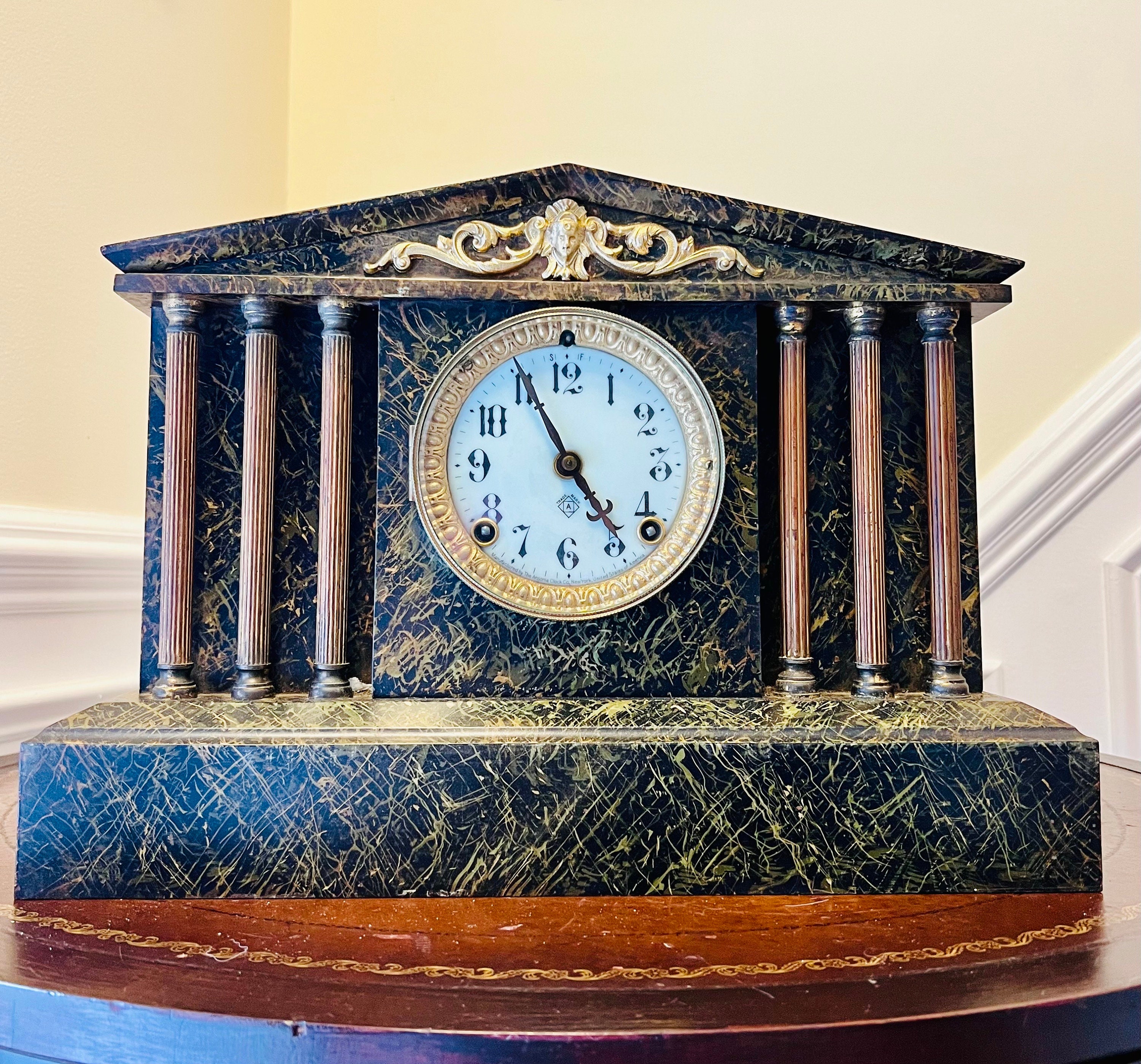 Antique 1904 Ansonia Heavy Iron Mantle Clock “madeleine” - Etsy