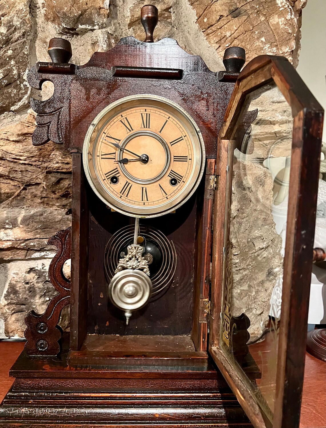 Antique Ansonia Kitchen Clock Etsy