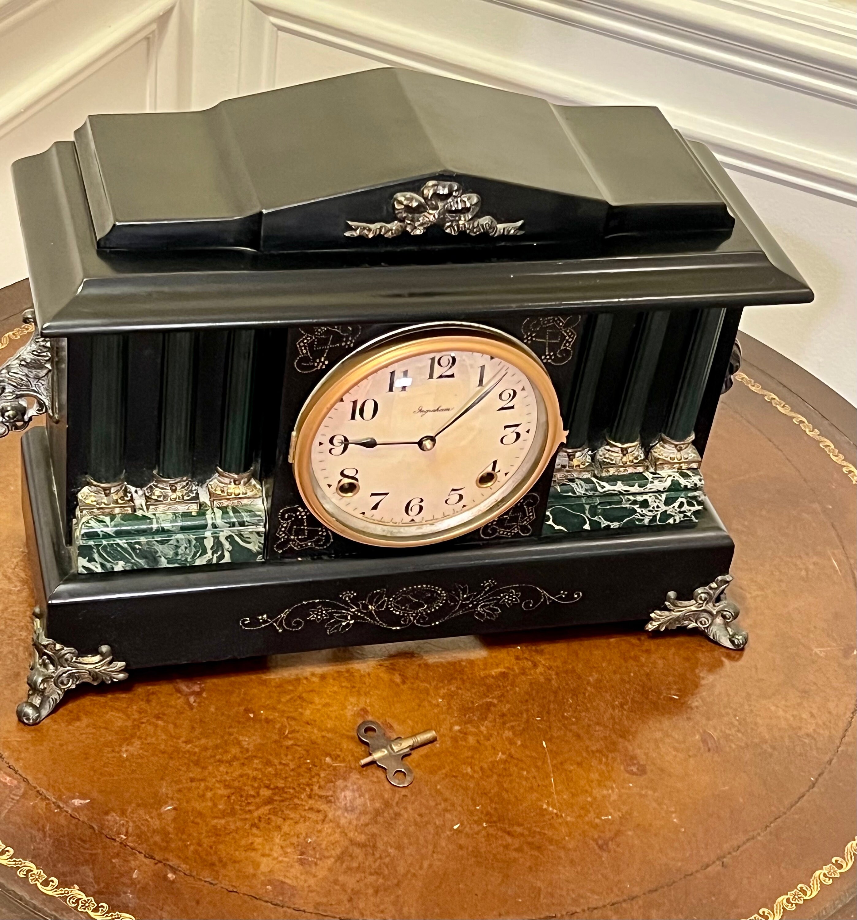 Antique E. Ingraham Mantle Clock Etsy