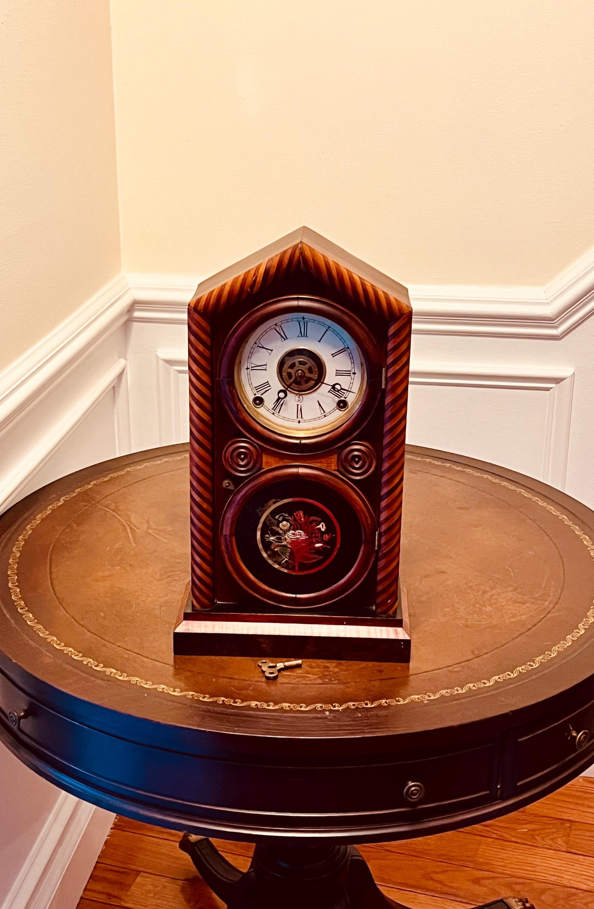 E.INGRAHAM 柱時計 だるま時計 振り子時計 機械時計 ヴィンテージ 古い