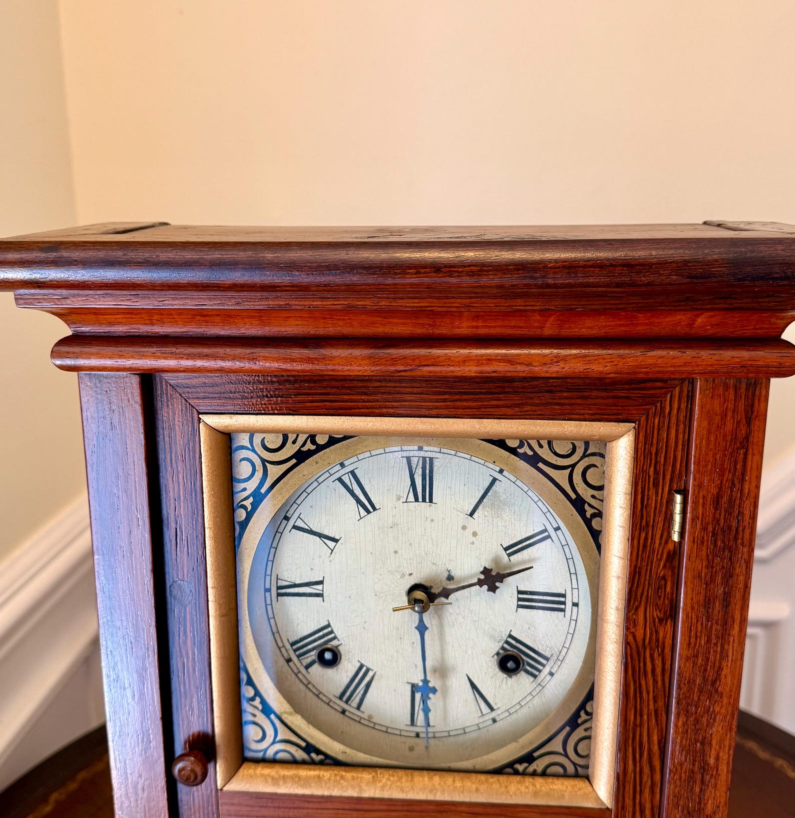 Lowercase Clock Antique Early 1900s Waterbury 8-day Shelf/mantel Clock – Rosewood ...