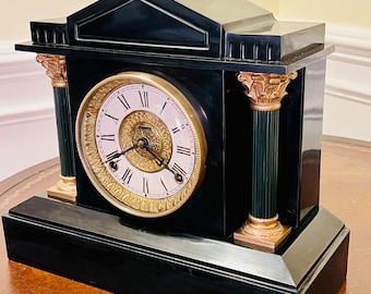 Antique E. Ingraham Heavy Iron Mantle Clock