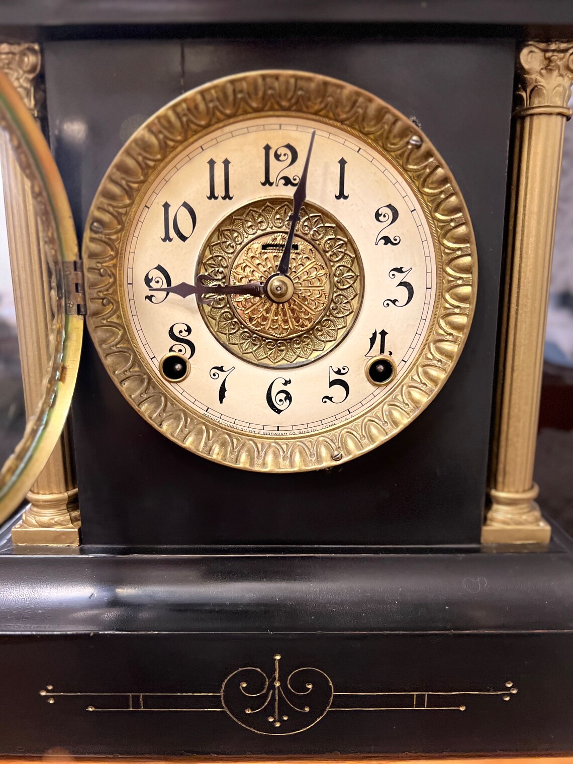 Antique E. Ingraham Mantle Clock Etsy