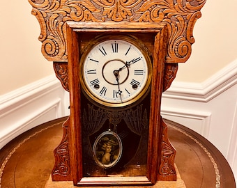 Antique Gilbert Gingerbread / kitchen Clock