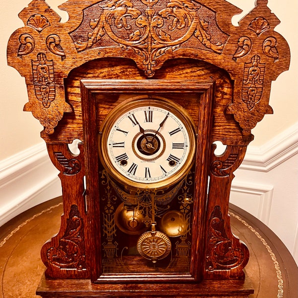 Antique Seth Thomas 1890s Dragon Gingerbread / Kitchen Clock